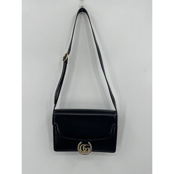 Gucci GG Ring Azelea Torchon Calfskin Black Shoulder bag 589474 - Picture 1 of 15